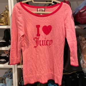 Y2K original vintage Juicy Couture Pink & hot pink sweater medium euc
